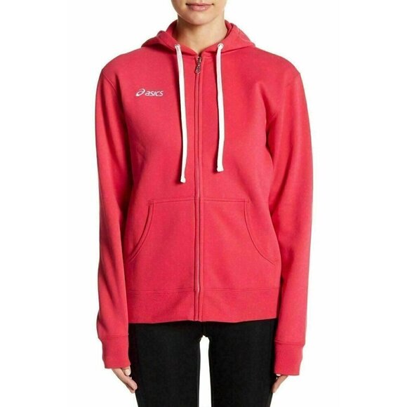 Asics Women's Pink Cotton Blend Zip Hoodie YT1487 Jacket Size XS S - Picture 13 of 16